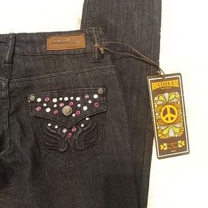 FREE CULTURE Embellished Jeans  Size 0 NWT
